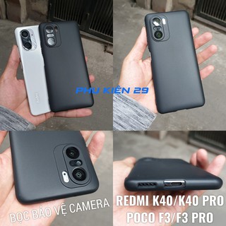 [Xiaomi Redmi K40/ K40 Pro/ Poco F3/ F3 Pro] Ốp lưng silicon đen bọc camera Pudini