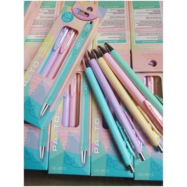 Bút gel bi màu pastel THIÊN LONG 015 nét 0.5mm mực xanh