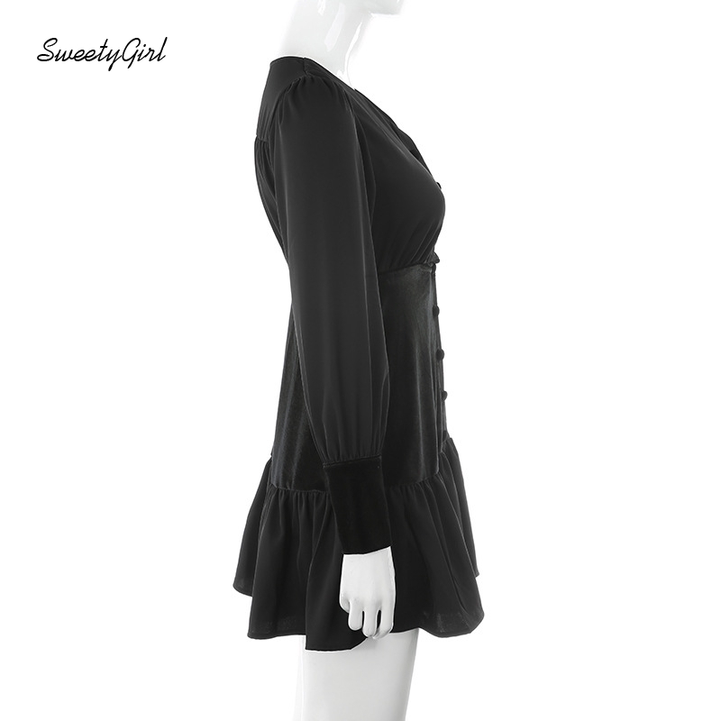 Đầm Nữ Dài Tay Cổ Tròn Eo Thắt Dây Thời Trang 2020