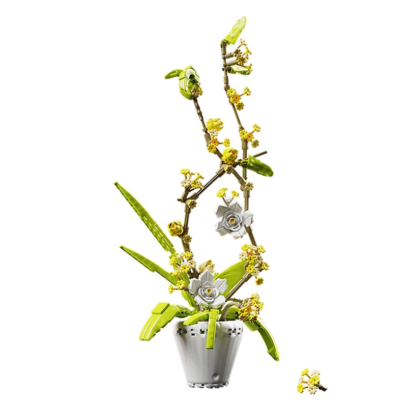 Mô hình khối lắp ráp SLUBAN ghép hình bó hoa chi mộc tê trang trí làm quà tặng