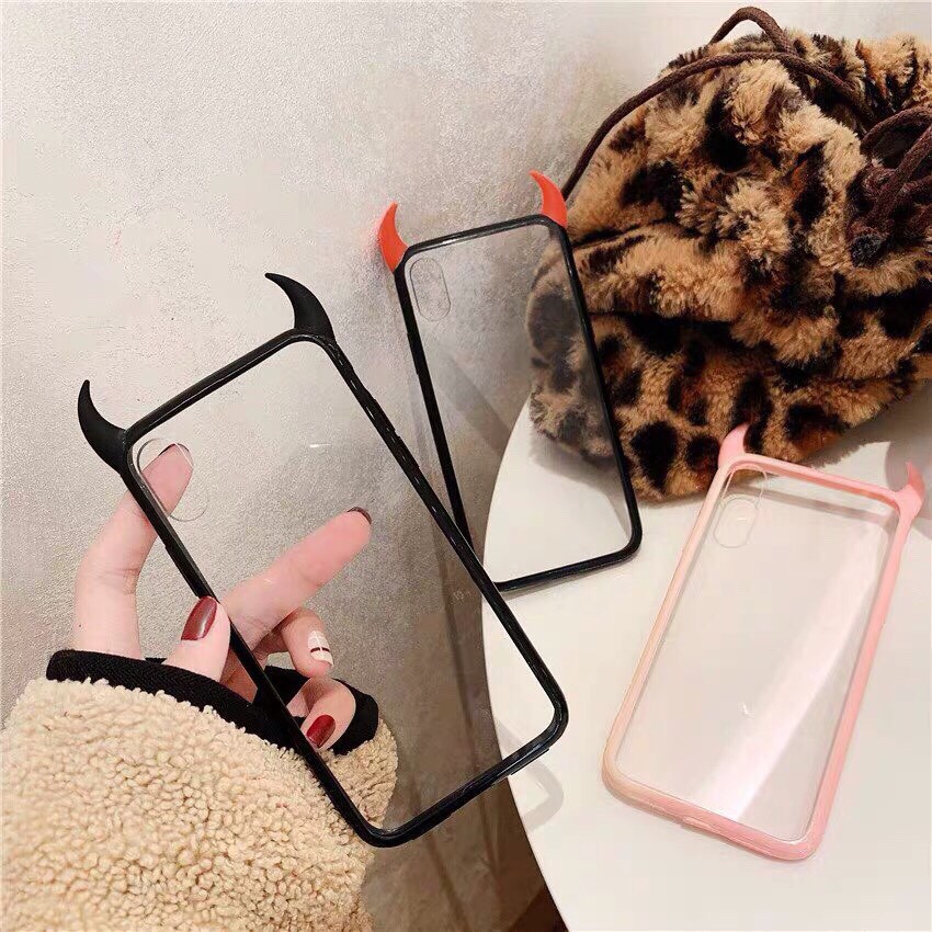 Ốp Lưng Đính Sừng Ác Quỷ Dành Cho Iphone 7/ 8 / X / Xs max