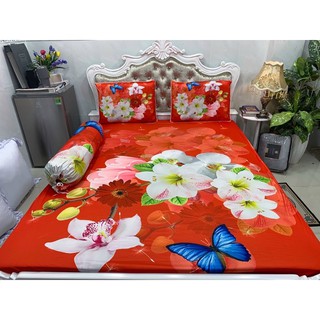 Drap thun lạnh 5D cao cấp mẫu hoa( 5 màu)