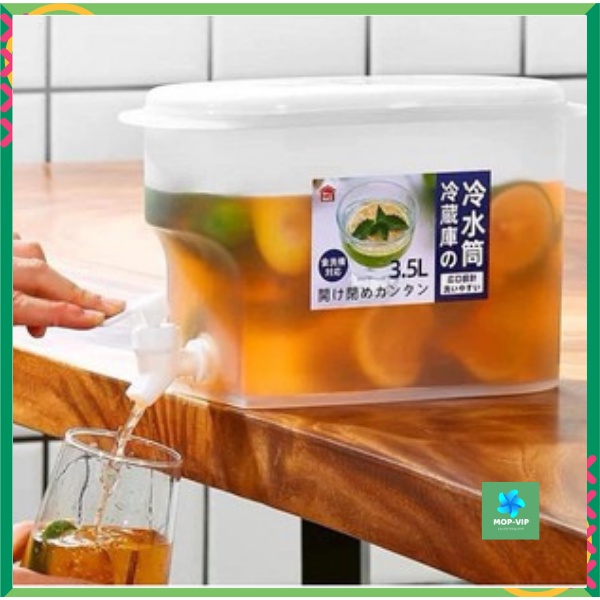 Bình Đựng Nước Có Vòi để tủ lạnh 3500ml ,bình nước nhựa Trong Suốt CHỊU NHIỆT LOẠI 1 Tiện Dụng
