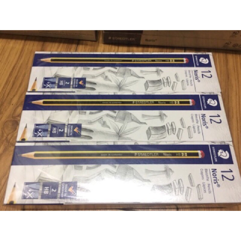 Bút chì Đức sọc vàng đen Staedler HB 2B hàng chính hãng