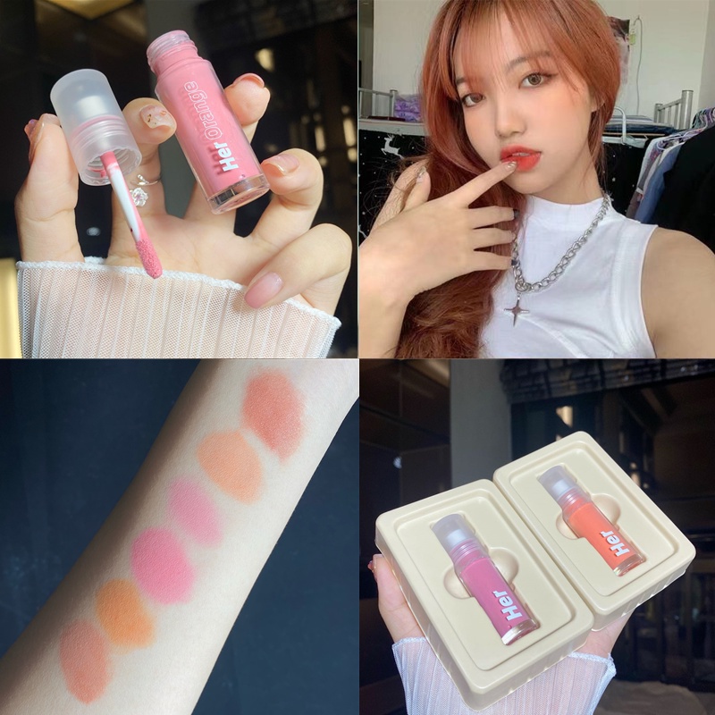 Má hồng dạng lỏng HERORANGE® tổng màu nude tự nhiên lâu trôi trang điểm chuyên nghiệp