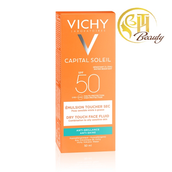 Kem chống nắng không nhờn rít SPF 50 UVA +UVB Vichy Capital Soleil Mattifying Dry Touch Face Fluid 50ml