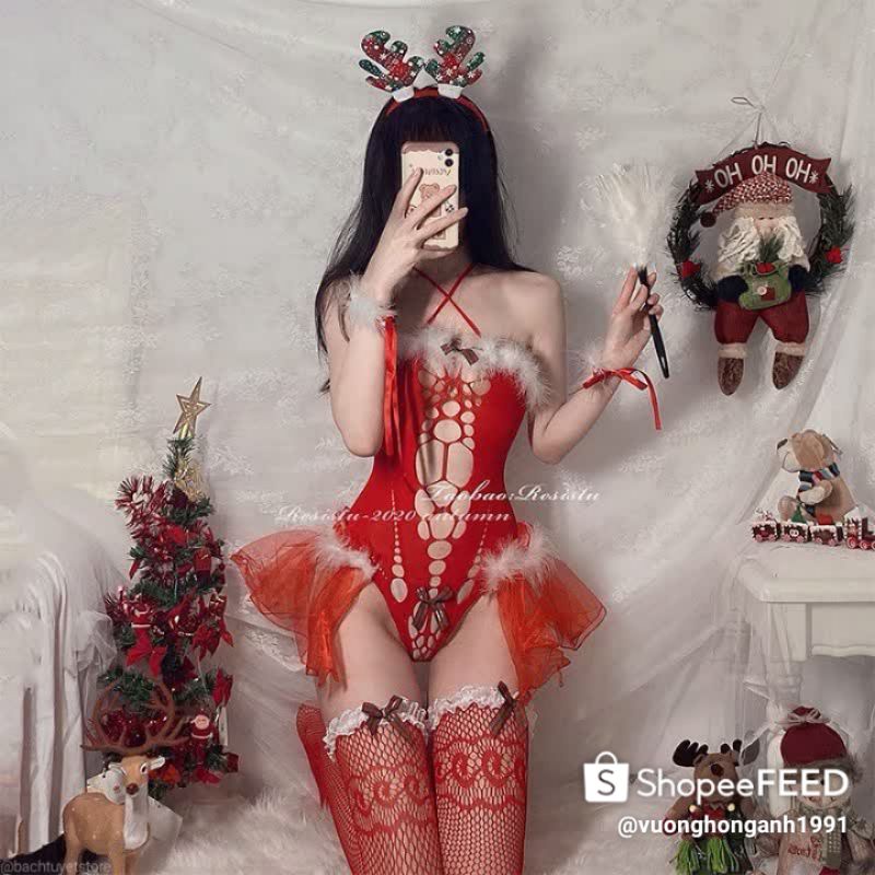 N02 váy noel trang phục giáng sinh sexy gợi cảm