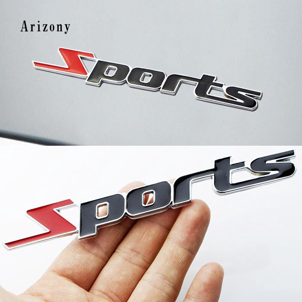 Logo chữ Sports 3D bằng kim loại thời trang dùng trang trí xe hơi