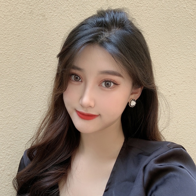 Khuyên tai kẹp không bấm lỗ chốt điều chỉnh K120 bằng hợp kim mạ vàng hình tròn bông hoa dáng ngắn Leous Accessories