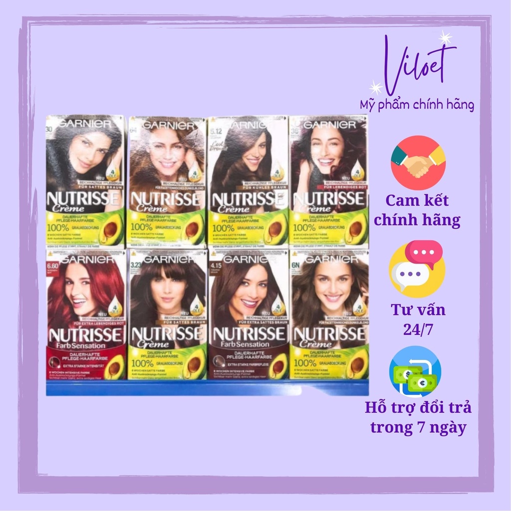 Thuốc nhuộm tóc phủ bạc Garnier giàu dưỡng và an toàn cho da đầu hàng Đức - Shop Viloet