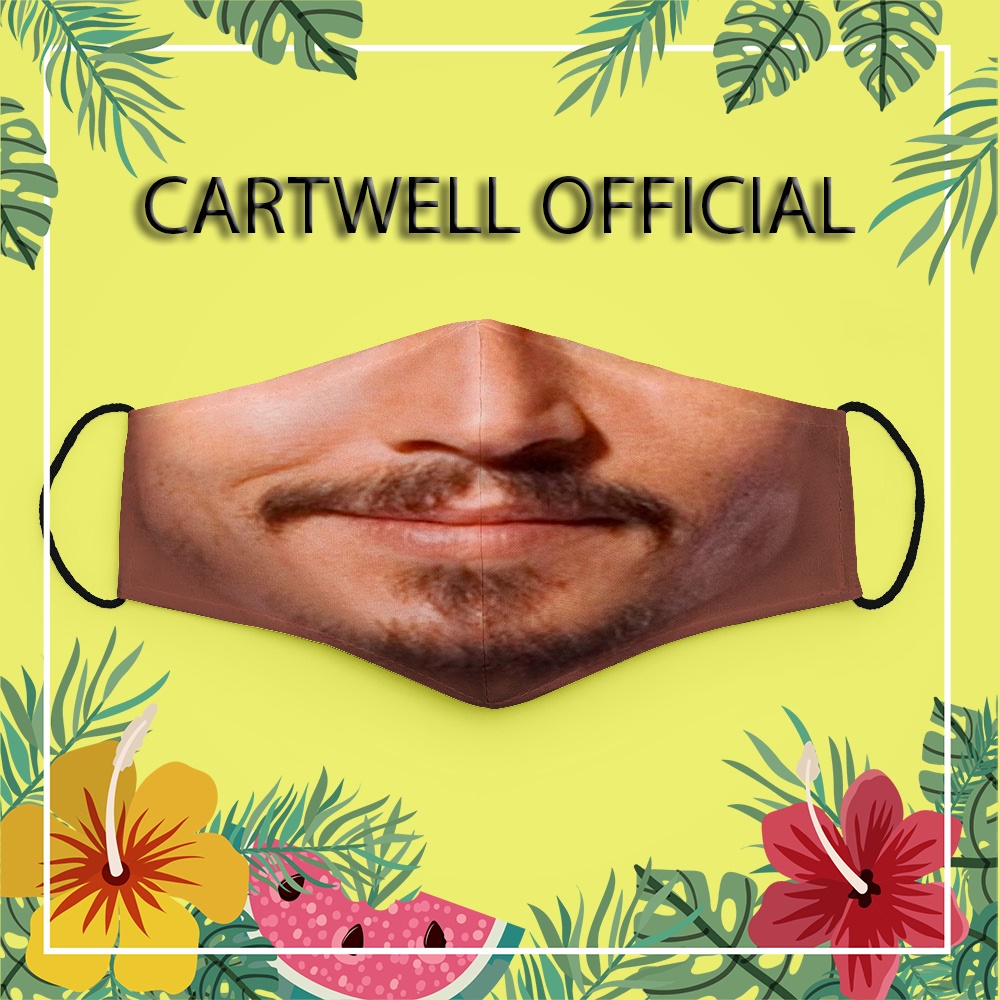 Khẩu trang in mặt cười 3d 3d độc lạ tấu hài miệng Johnny Depp CARTWELL chống giọt bắn không đau tai thời trang unisex vả