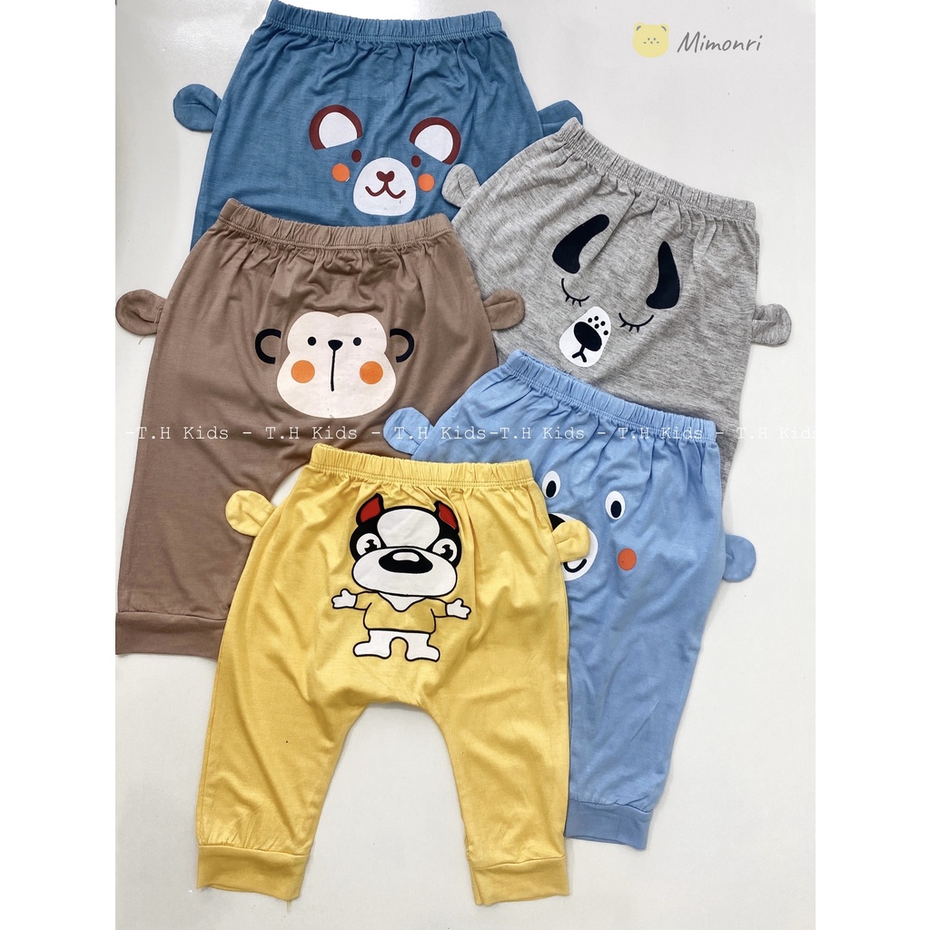 Quần dài chất thun lạnh mông thú đáp đũng cho bé (QATE474)