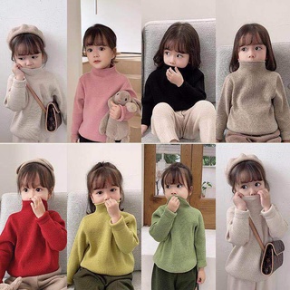 Áo len cổ 3 phân thời trang mùa thu đông  cho bé gái bé trai