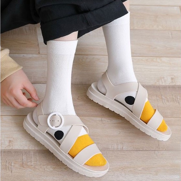 Đôi Vớ Cotton Mềm Co Giãn Thoáng Khí In Họa Tiết Hoạt Hình Vui Nhộn Dành Cho Nam Nữ