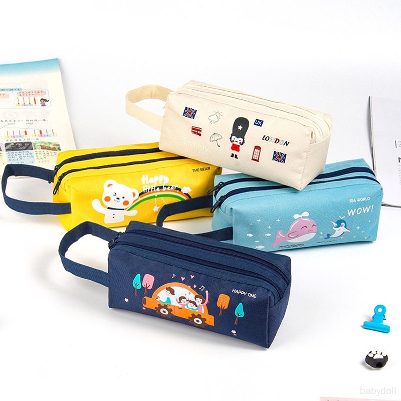 Túi Đựng Bút Bằng Vải Oxford Kích Thước Lớn In Họa Tiết Hoạt Hình Cho Trẻ Em