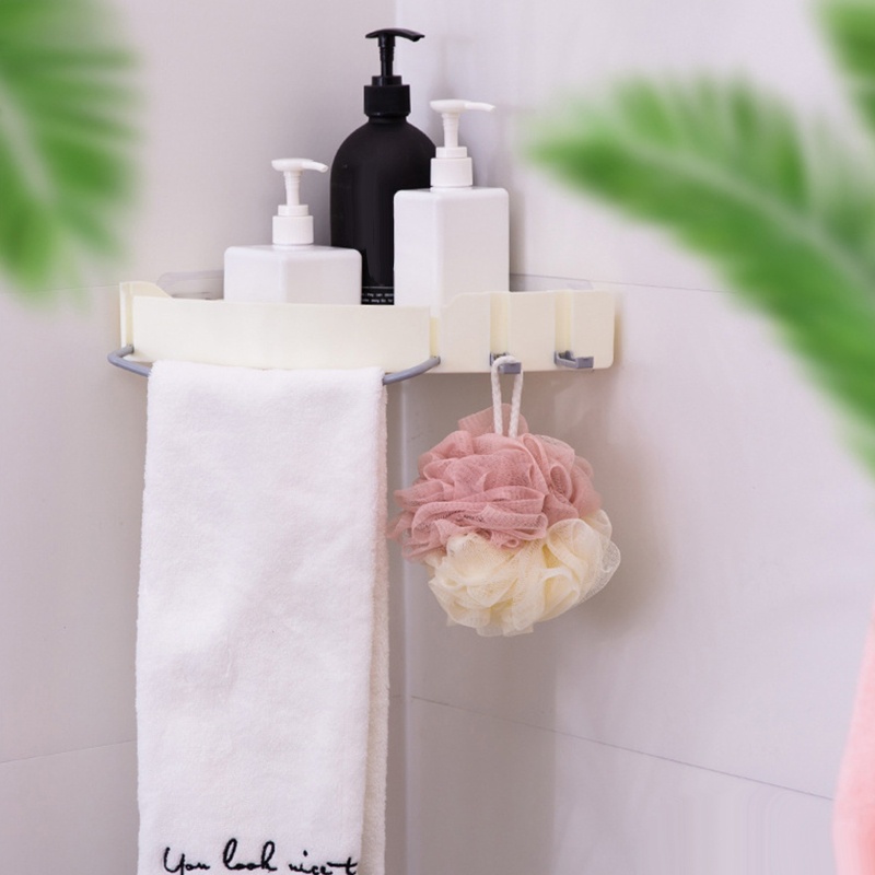 Giá Đỡ Dầu Gội Gắn Góc Tường Tiện Dụng Cho Phòng Tắm / Nhà Bếp