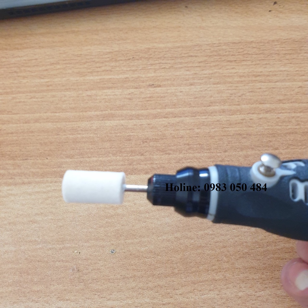Đầu len hình trụ dùng đánh bóng làm sạch sản phẩm trục 3mm đầu 12mm