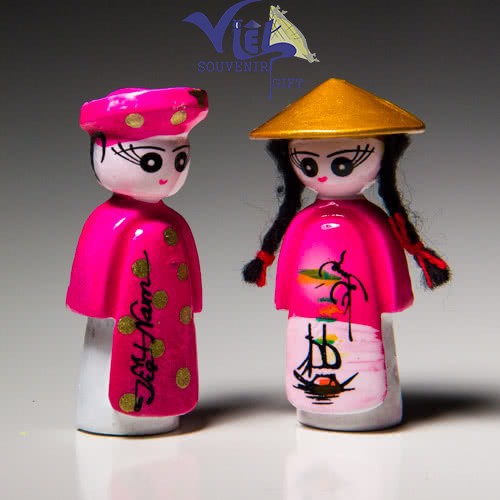 Cặp búp bê cô dâu chú rể - Nam châm trang trí - Size Lớn - 7 cm - luuniemvietnam