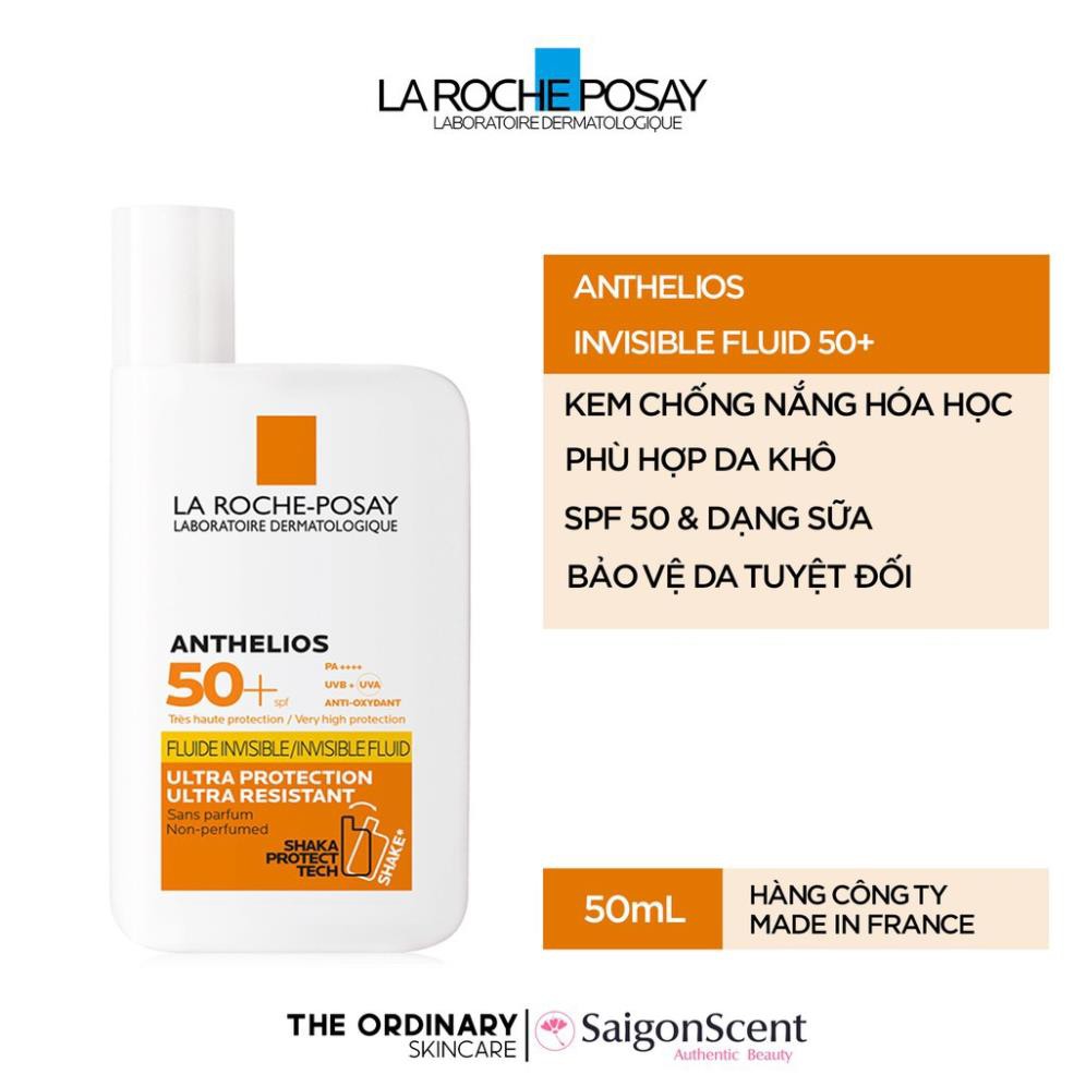 Kem chống nắng da khô La Roche Posay - ANTHELIOS INVISIBLE FLUID SPF50+ ( 50mL ) | BigBuy360 - bigbuy360.vn