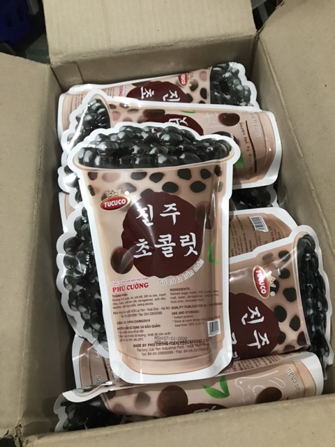 Gói 24 Kẹo Trà Sữa Trân Châu Đài Loan Phủ Socola FUCUCO 150g