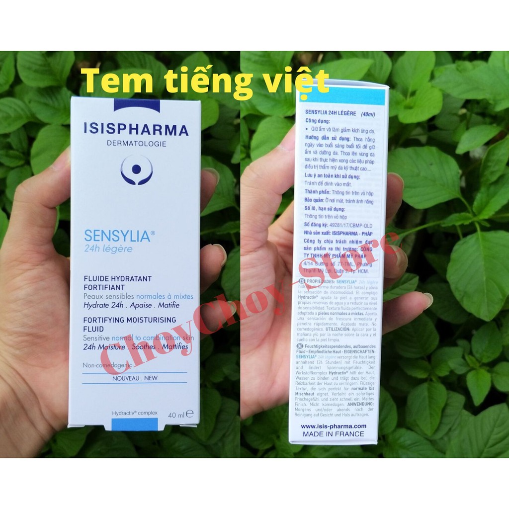 [TEM CTY] ISIS Pharma Sensylia 24h & 24h Legere 40mL - Kem dưỡng ẩm và ngăn ngừa khô da