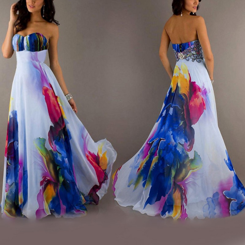 Đầm Maxi Sát Nách Hoạ Tiết Hoa Phong Cách Vintage