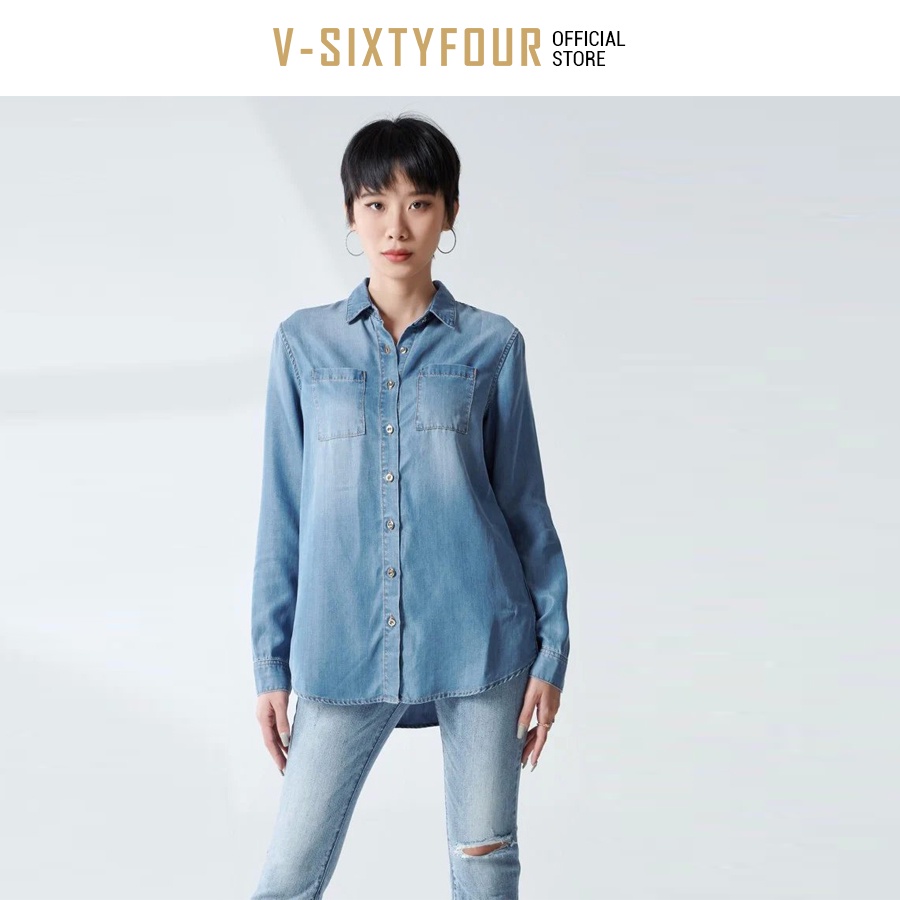 Áo Sơ Mi Nữ Tencel Dáng Rộng V-SIXTYFOUR - 220WD2034B1950