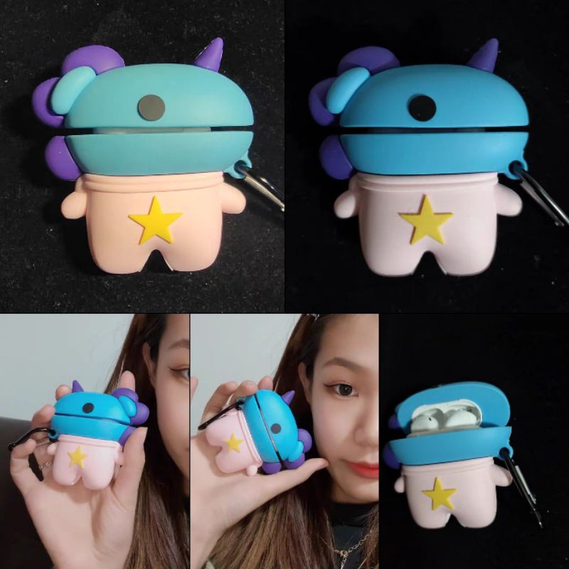 (Order 10 ngày) Case bảo vệ Airpods Pro/1/2/i9s/i10 mang BT21 ngựa xanh da trời chibi