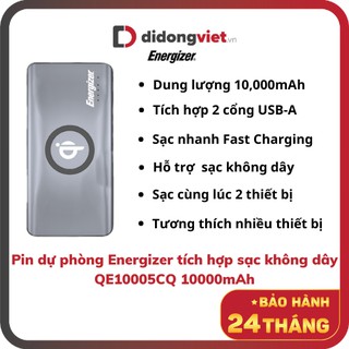Pin dự phòng energizer tích hợp sạc không dây qe10005cq 10000 mah