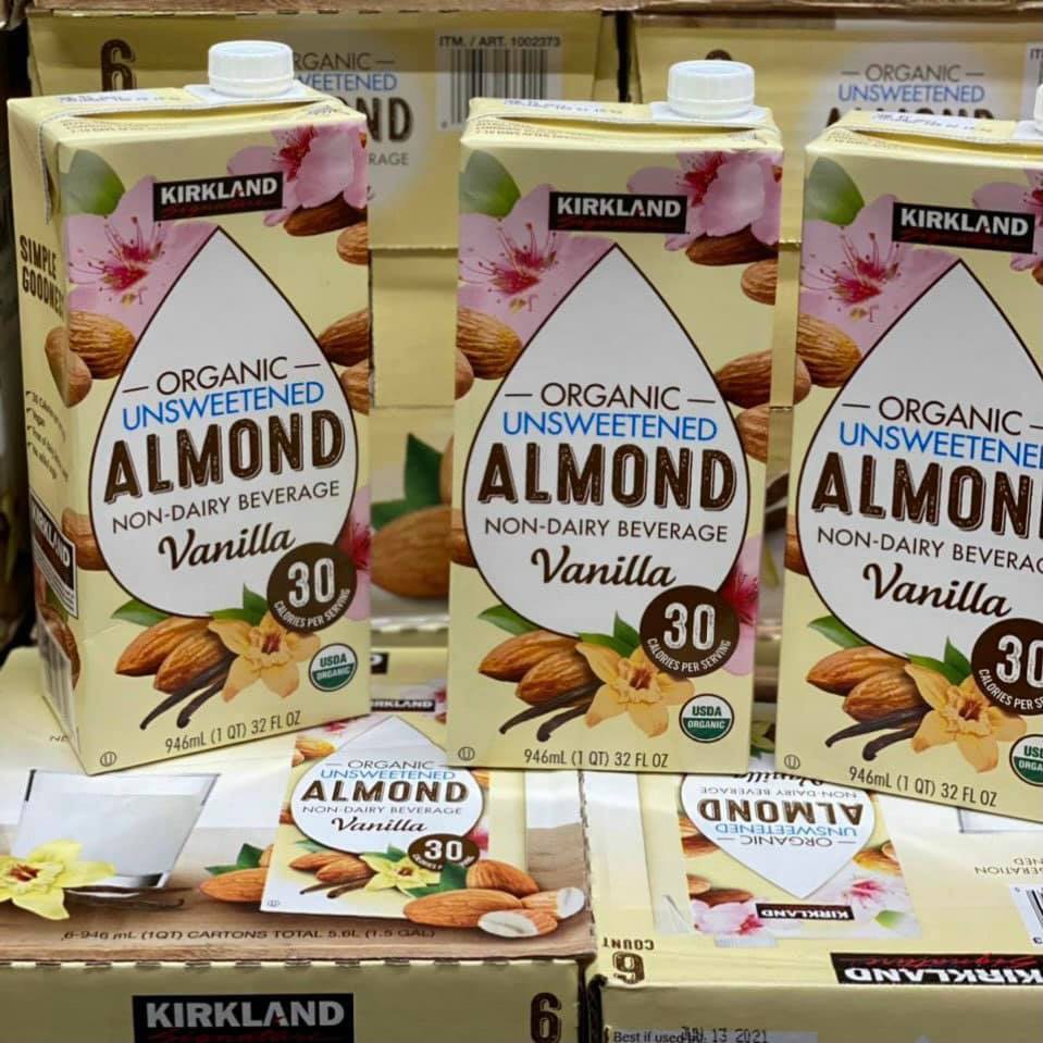 Sữa hạnh nhân Kirkland Signature Organic Unsweetened Almond Vanilla 946ml