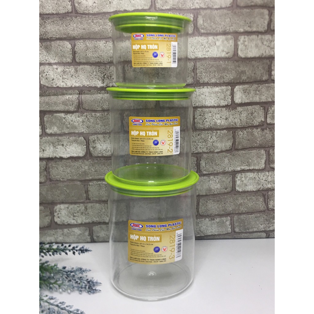 Bộ 3 hộp đựng thực phẩm Hàn Quốc Song Long cao cấp VUÔNG/TRÒN