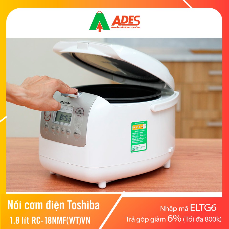 Nồi cơm điện Toshiba 1.8 lít RC-18NMF(WT)VN | Chính Hãng, Giá Rẻ