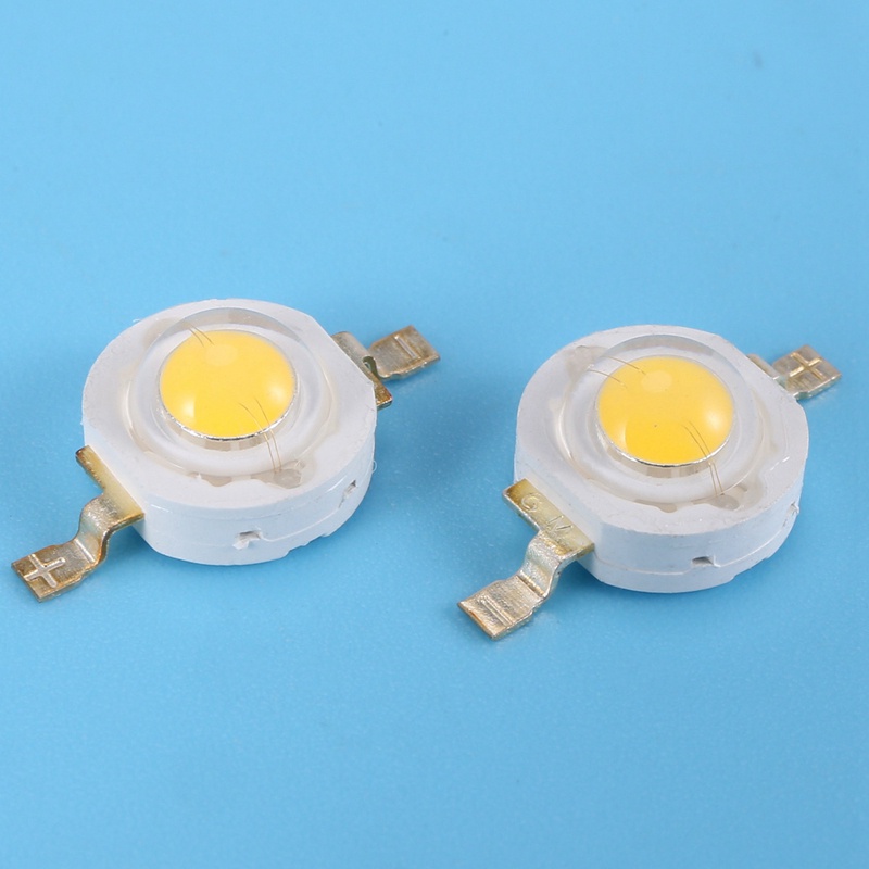 Set 10 Hạt Đèn LED Ánh Sáng Trắng Công Suất Cao 2 Pin 3W 100-110Lm