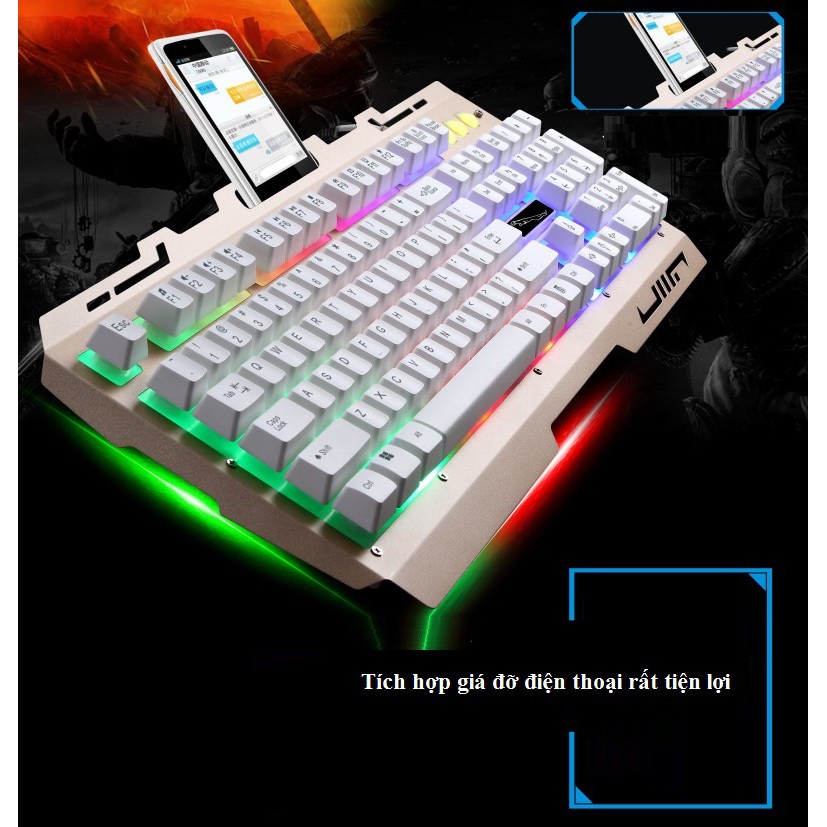 Bàn phím có dây G700 đa năng có đèn nền  - TRẮNG