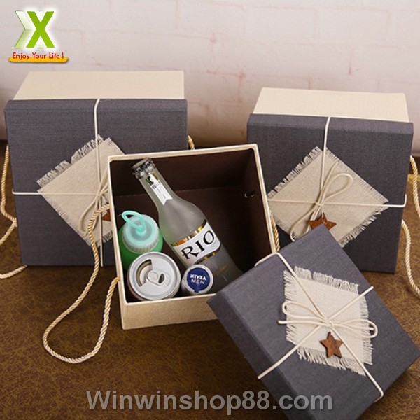 Hộp quà vuông dạng vintage sang trọng cao cấp - Muasamhot1208