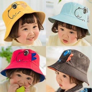 KIDSCLOTHING Baby Boys Girls Cartoon Print Bucket Hats Caps Reversible Sun Headwear
