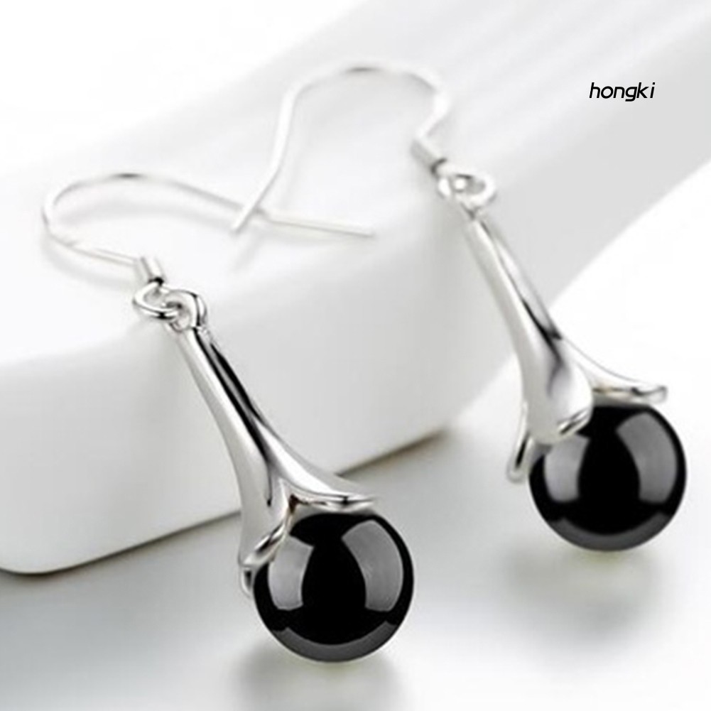 Hoa tai hình hoa đính đá opal nhân tạo thời trang dành cho nữ