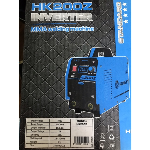 MÁY HÀN HỒNG KÝ HK200Z (PHIÊN BẢN 3) XÀI CÔNG TRÌNH HÀN QUE 3.2 LIÊN TỤC NEW 100%