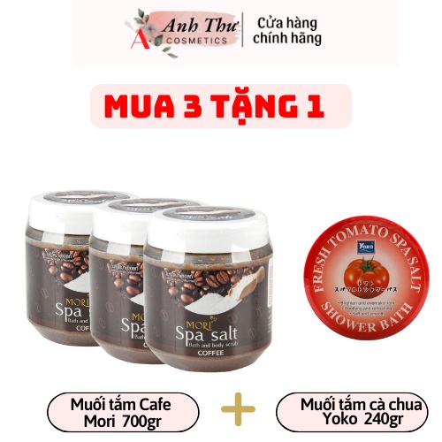 Muối tắm tẩy da chết Cafe Mori 700g/ Tẩy da chết,trắng da toàn thân Cafe Mori(Hộp to 700g)