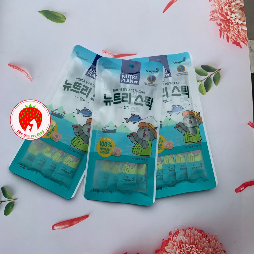 Thức ăn cho mèo súp thưởng Nutri Plan đầy đủ dinh dưỡng gói 4 thanh x 15g