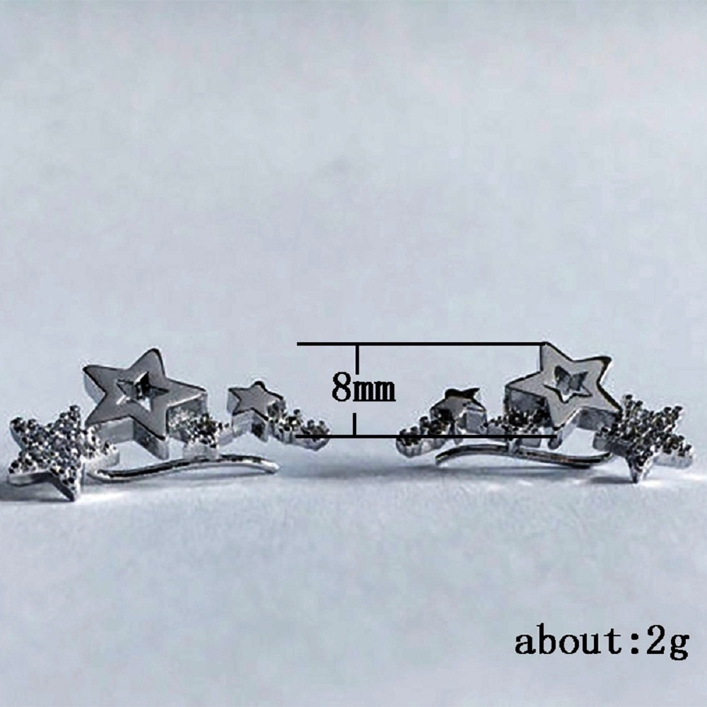 Khuyên Tai Hình Ngôi Sao Đính Đá Nhân Tạo Thời Trang
