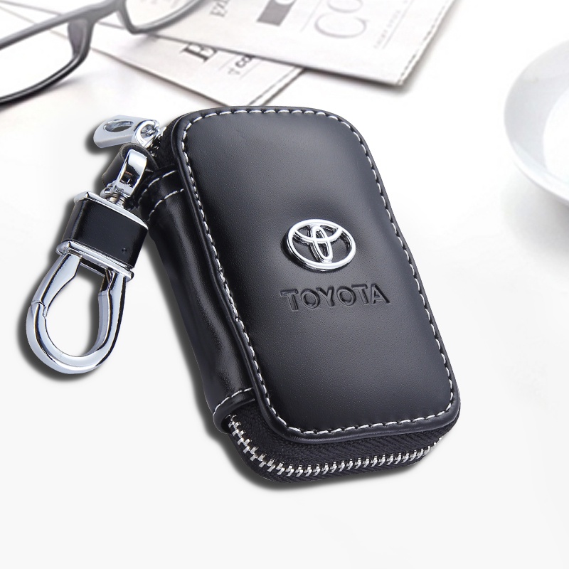 Túi Da PU Đen Cao Cấp Có Khóa Kéo Dùng Để Đựng Chìa Khóa Xe Hơi Audi VW Mazda
