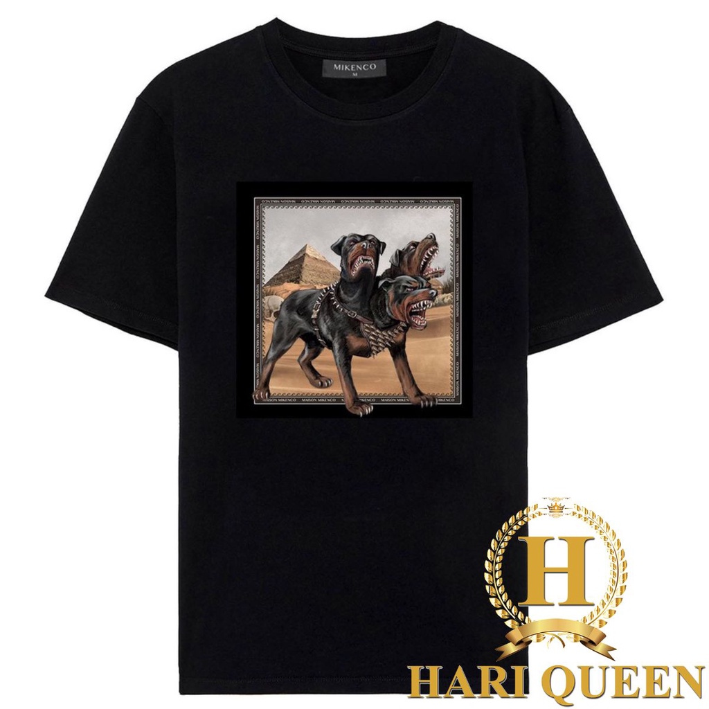 Áo thun Unisex nam nữ Chó Ba Đầu form rộng đẹp tay lỡ kiểu hàn quốc vải cotton HARI in hoạ tiết
