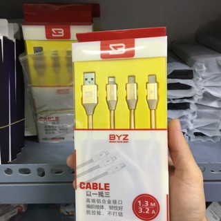 Cáp sạc byz đa năng 3 đầu bh 6 tháng đổi mới