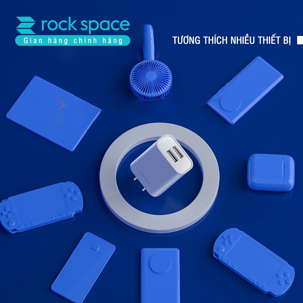 Bộ củ cáp sạc nhanh iPhone chính hãng Rockspace T22 pro 2 cổng sạc nhanh không nóng máy,bảo hành 12 tháng