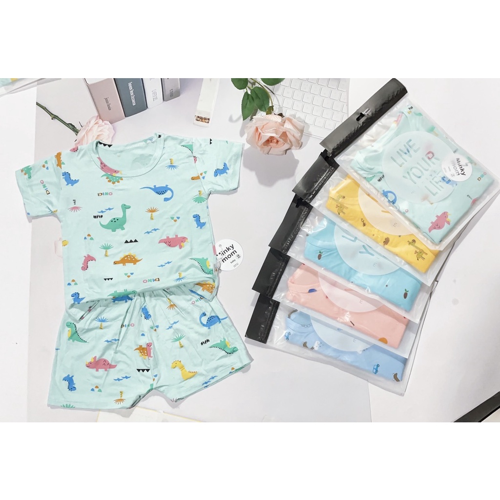 Bộ cộc tay in cả thân thun lạnh cho bé trai/bé gái