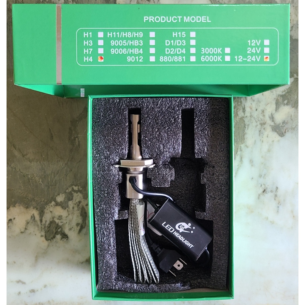 Đèn LED H1,H3,H4,H7,H8,H11,9005,9006 đuôi đồng đèn Trắng , giá 1 cặp