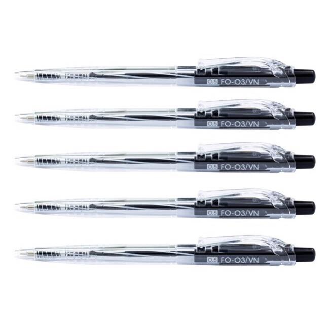 Hộp bút bi thiên long - bút bi xanh / đen loại ngòi nhỏ 0,5mm FO-03 hộp 20 chiếc - MIYABI STORE