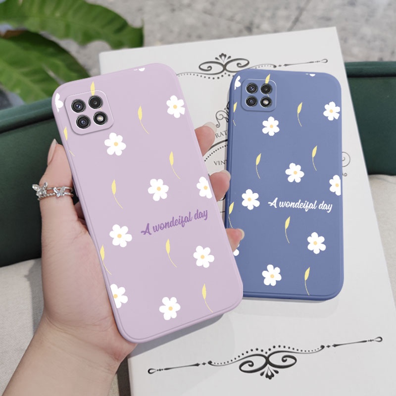 Ốp Điện Thoại Mềm Họa Tiết Hoa Cúc Nhỏ Sáng Tạo Bảo Vệ Toàn Diện Cho Samsung Galaxy A22 A12 4G 5G A02 A02S