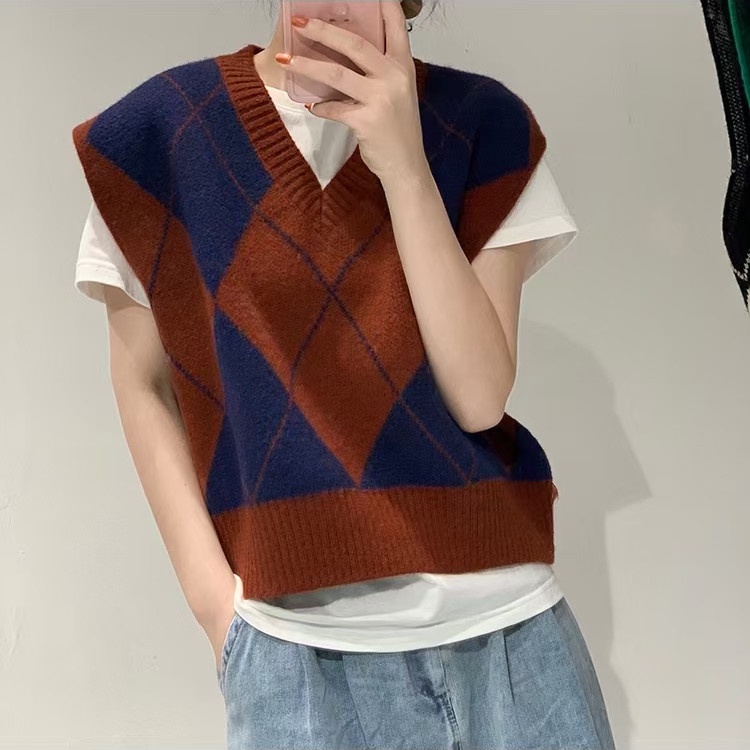 Áo Khoác Cardigan Không Tay Dáng Rộng Phong Cách Retro Hàn Quốc Cho Nữ | BigBuy360 - bigbuy360.vn